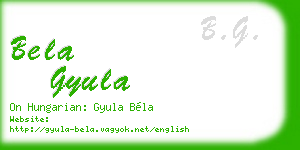 bela gyula business card